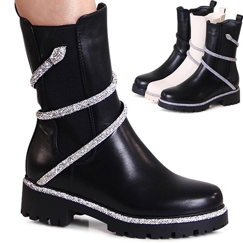 Damen plateau stiefeletten - damen,
