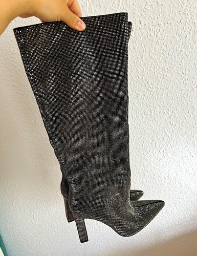 Damen stiefel schwarz silber - damen, -stiefel
