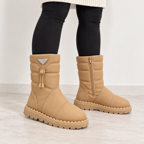 Damen winterstiefel camel mit - winterstiefel,